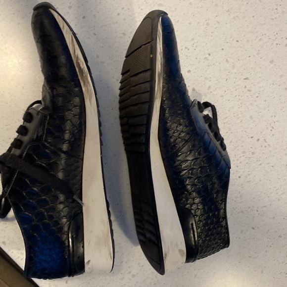 VINCE black croc alligator snake skin leather she’s her black laces white sole - Picture 5 of 6